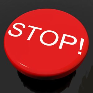 Stop Button As Symbol For Panic Or Warning