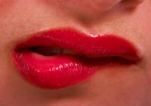 Lips Showing Nervous Woman